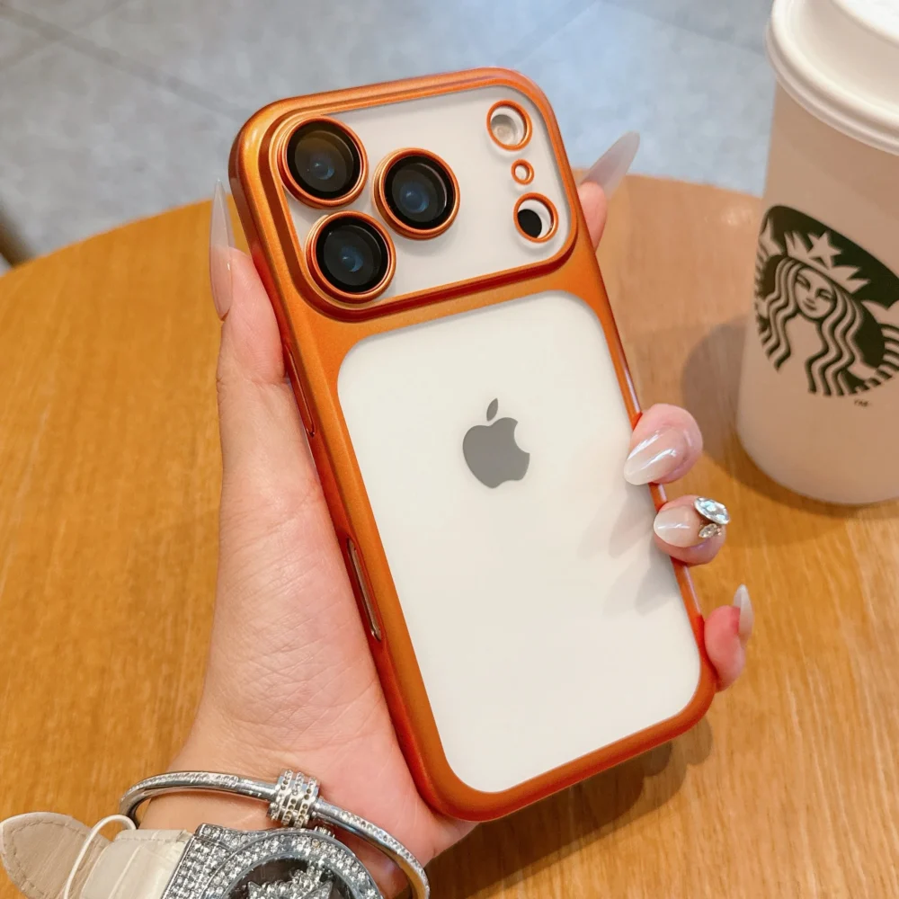 iPhone 17 Pro Max - Luxury Electroplated Metal Feel with Built-in Camera Lens Protection Case