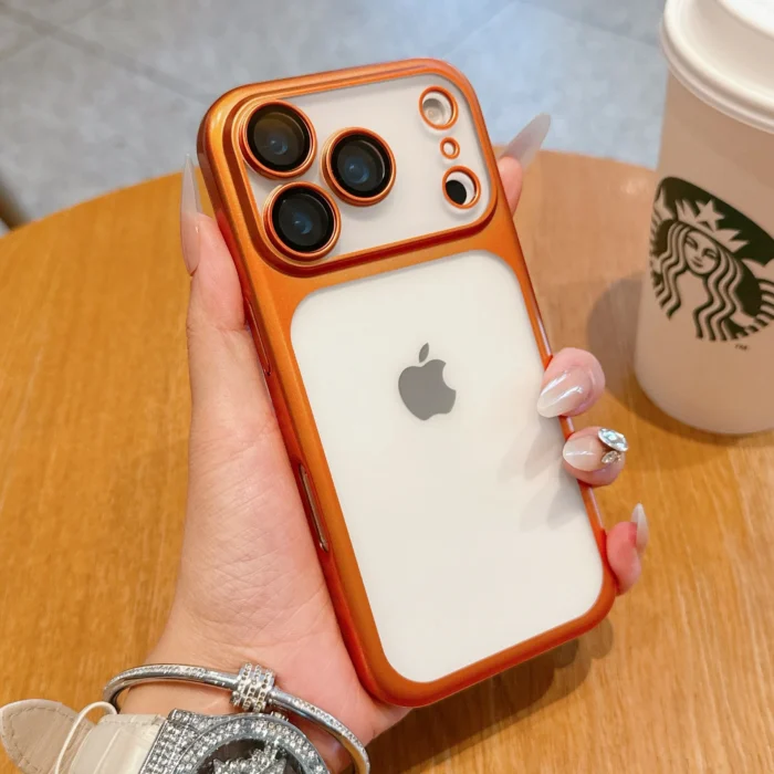 iPhone 17 Pro Max - Luxury Electroplated Metal Feel with Built-in Camera Lens Protection Case